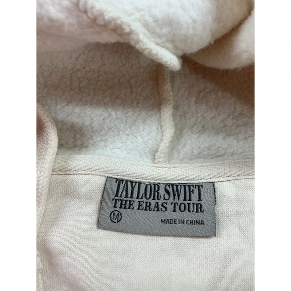 Taylor Swift The Eras Tour Beige Graphic Hoodie Sweatshirt women's medium cream - Picture 4 of 11